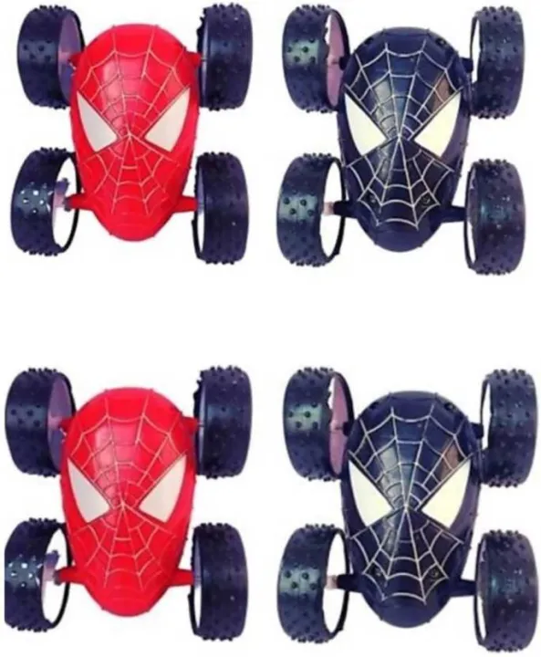 auramini Pack of 2 or 1 Spidy car , moves front or back, flips front or back, easy to use, non toxic, excellent play toy for kids  (Multicolor, Pack of: 2 or 1)