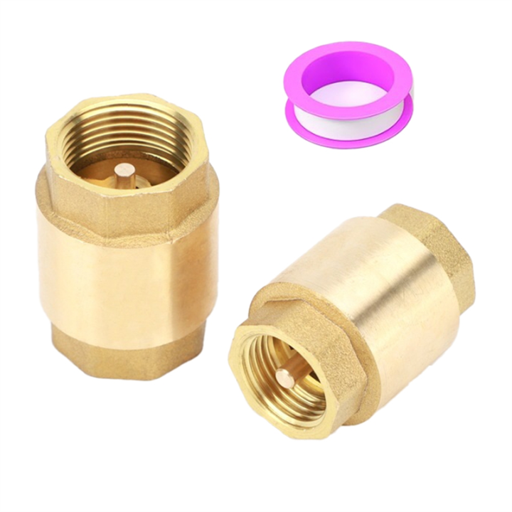 2PCS 3/4 NPT Thread Spring Check Valve, Brass Non Return One Way Horizontal Check Valve Vertical Inline Water Check Valve For Well Pump Tank Backflow Prevention - View #12
