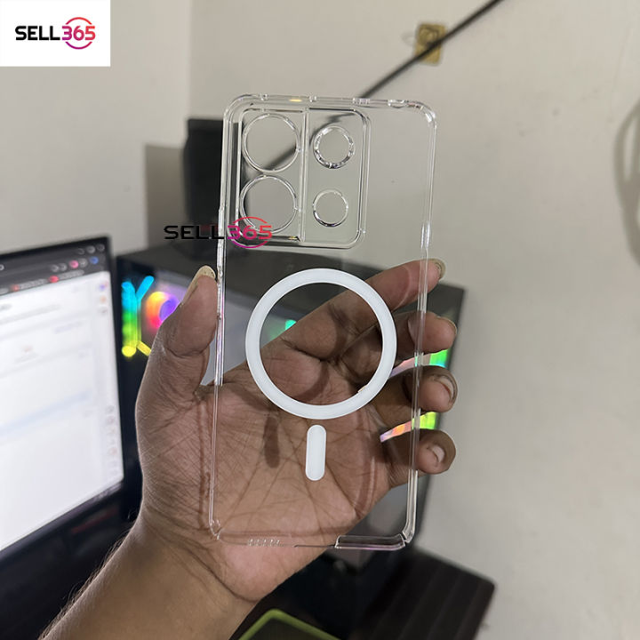 Xiaomi%20Redmi%20Note%2013%205G%20Berlia%20Transparent%20Magnatic%20Magsafe%20Anti%20Yellow%20Clear%20Protective%20Phone%20Case%20Back%20Cover%20-%20Image%202