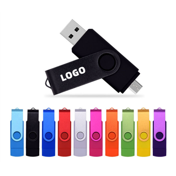 Wholesale mobile phone computer dual-purpose U disk 4G/8G/16G/32G color paint clip rotating mobile phone U disk can add LOGO