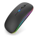 Bluetooth Wireless Mouse Rgb Rechargeable Wireless Computer Mouse Led Backlit Ergonomic Gaming Mouse For Laptop Pc 1600 Dpi - Ergonomic And Stylish Wireless Mouse With Rgb Lighting. 