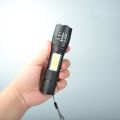 Mini Rechargeable LED Built-in Battery Waterproof USB Charge Zoom Torch Dual Lights - Torch Light. 