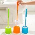 Thick Plastic Long Handle Toilet Brush Bathroom Cleaning Brush with Base. 