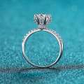 XDY New Sterling Silver Female Dairy Queen 1 Carat Moissanite Ring Petal Six Claw. 