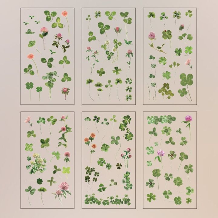 6%20pcs/pack%20Adhesive%20PVC%20Plant%20Flower%20Sticker%20Journal%20Supplies%20DIY%20sticker%20Vintage%20Transparent%20Flower%20Stickers%20Waterproof%20Clear%20PET%20Scrapbook%20Stickers%20Album%20-%20Image%202