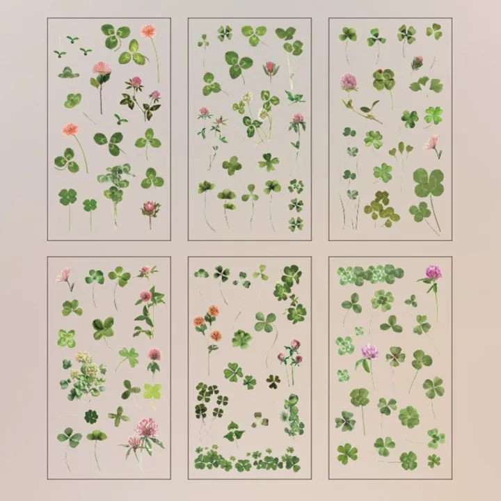 6%20pcs/pack%20Adhesive%20PVC%20Plant%20Flower%20Sticker%20Journal%20Supplies%20DIY%20sticker%20Vintage%20Transparent%20Flower%20Stickers%20Waterproof%20Clear%20PET%20Scrapbook%20Stickers%20Album%20-%20Image%202