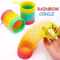 Plastic Spring Coil Magic Rainbow Circle Folding Spring Ring Magic Toy Children Party Kids Toys.