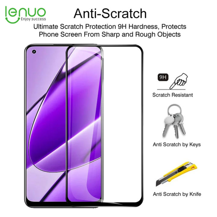 Lenuo 2 Pcs for Realme 11 4G（Foreign version） Screen Protector Full Glue Tempered Glass Film