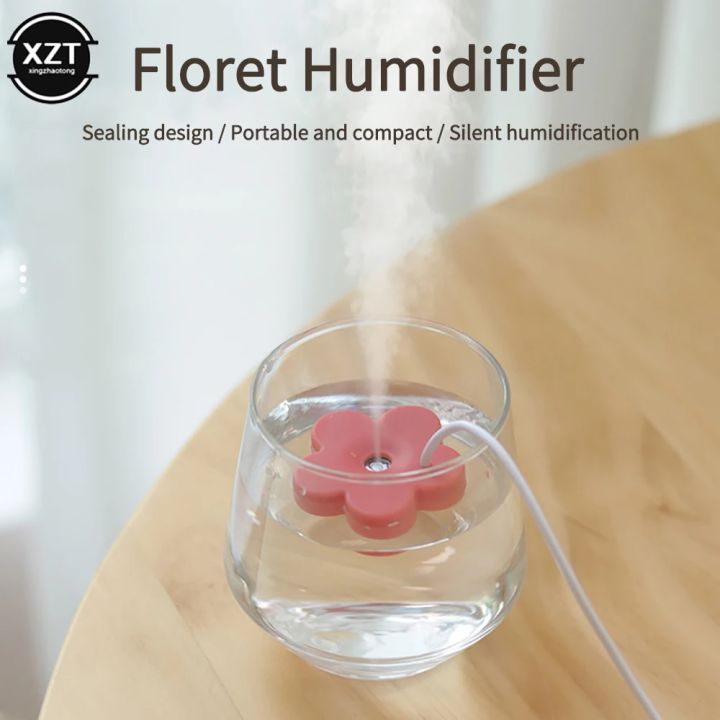 USB Portable Mini Petal Shape Air Humidifier Ultrasonic Aromatherapy Diffusers for Home Plants Purifier