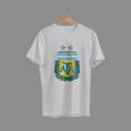 Premium Quality - Argentina football logo White Poly Cotton T-Shirt. 