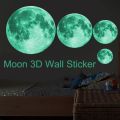 5-30cm Luminous Moon 3D Wall Sticker Fluorescent Glow In The Dark Moon Wall Stickers Decals Wallpaper Kids Room Home Decorations. 