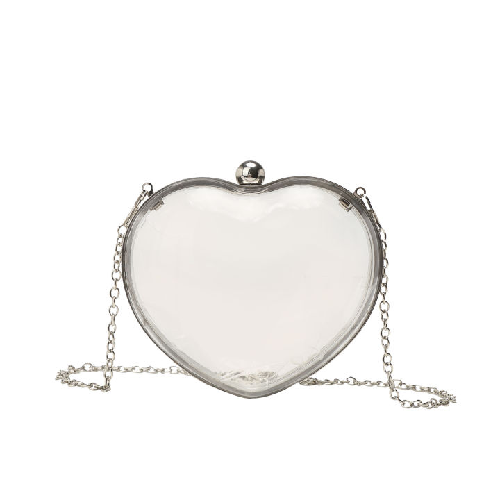 2023 New Dinner Bag, Acrylic, Mini Love Clutch, Transparent Chain, Crossbody E-commerce, Amazon Exclusive