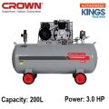 CROWN 200L Direct Air Compressors, Rate Power: 3.0HP, Rated speed: 2800 minˉ¹, Pressure: 8bar, Air tank capacity: 200L, Model: CT36032 - Kings Trading. 