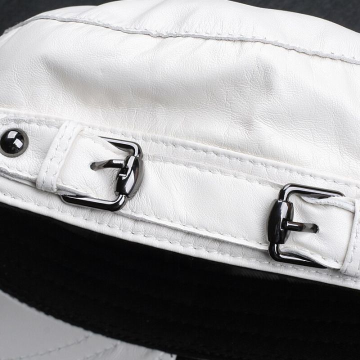 Leather%20Flat%20Top%20Military%20Hat%20Fully%20Enclosed%20White%20Men's%20And%20Women's%20Casual%20Outdoor%20Shopping%20%20Caps-white%20-%20Image%206