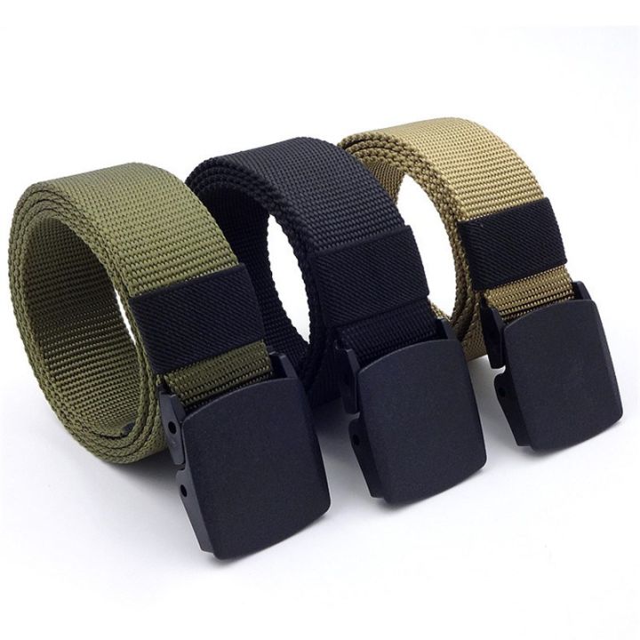 【Factory-direct】 Self-buckled men's nylon belt Army tactical belt Men's military canvas belt Cummerbunds high-quality shoulder belt