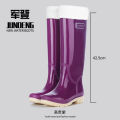 Extra-high 42cm women's rain boots, thickened anti-slip, rainy day travel women's rain boots, canteen cleaning, waterproof fashion rubber shoes.
