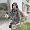Korean autumn and winter new cartoon imitation cashmere scarf, small fresh bear, cute shawl, warm and versatile scarf.