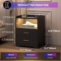 Smart Bedside Table with Lighting, LED Nightstand with 24-Color RGB Lights, Modern Bed Side Table/Night Stand for Bedroom, Living Room,24/18. 