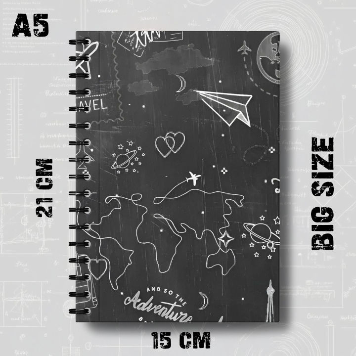 Notebook%20Scientific%20Dark%20Theme%20Design%20Paper%20plane%20Line%20Art%20Design%20Writing%20Journal%20Pad%20K749%20-%20Image%202