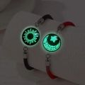 2 PCS/Set Stainless Steel Couples Bracelet For Women Lover Luminous Sun Moon Rope Charm Friendship Girlfriend Party Jewelry Gift. 