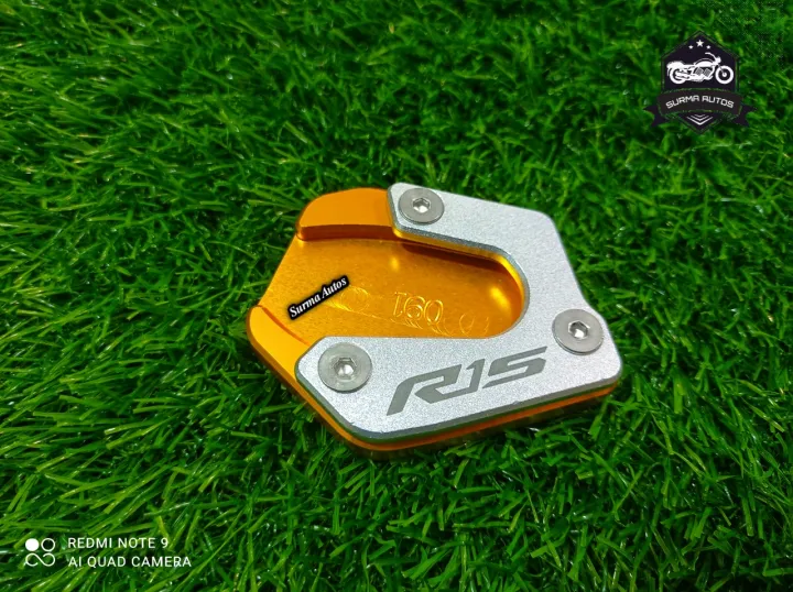 Side Stand R15 R15 V3 Motorcycle Side Stand Pad ( GOLD COLOR ) | Daraz.com.bd