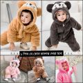 1 Piece Winter Infant Hoodies Onesie Pajamas Anime Cartoon Cute Jumpsuit Thicken Flannel Zipper Newborn Ropa Bebe. 