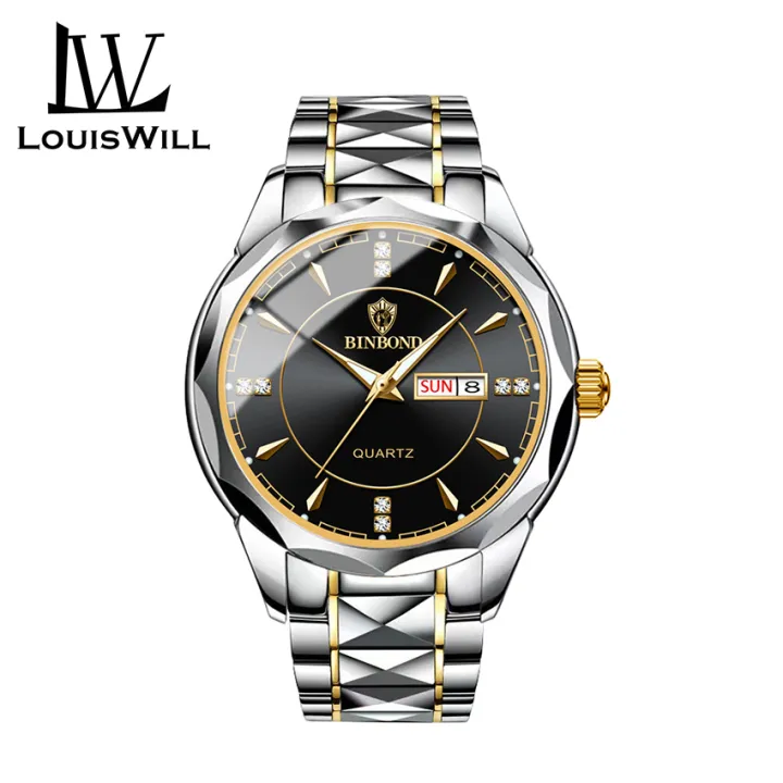LouisWill%20Men's%20Fashion%20Watch%20Quartz%20Watches%20Double%20Calendar%20Watch%20Diamond%20Inlaid%2030M%20Waterproof%20Watch%20Luminous%20Quartz%20Watch%20Steel%20Band%20Watch%20Luminous%20Pointer%20Wrist%20Watches%20for%20Men%20-%20Image%203