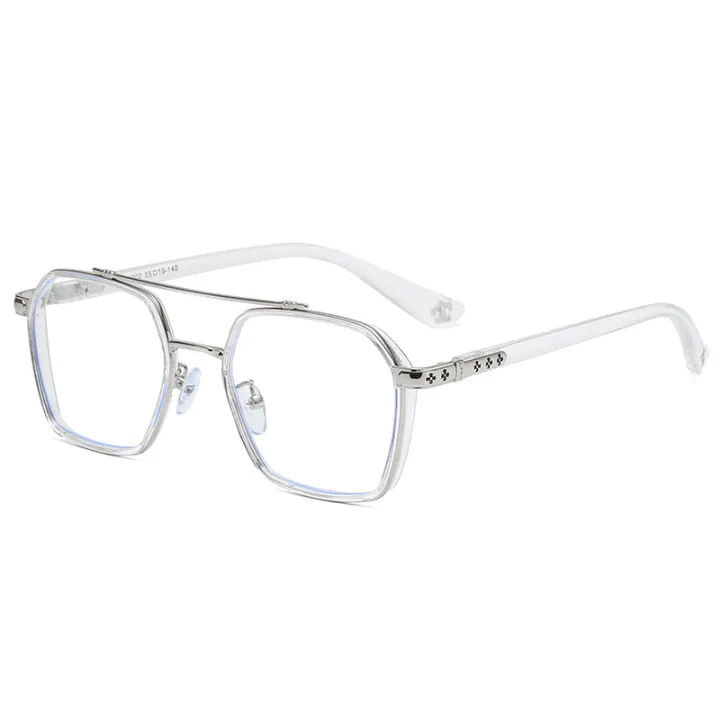 Anti-blue%20light%20William%20Chan%20same%20glasses%20frame%20men's%20double%20beam%20Iron%20Man%20flat%20mirror%20retro%20myopia%20glasses%20frame%20wholesale%20-%20Image%203