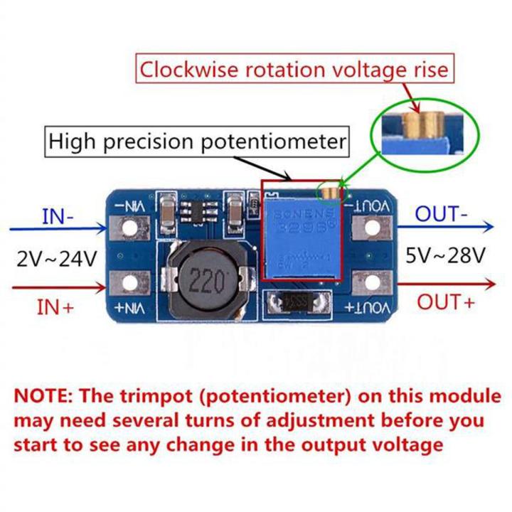 1 Pcs MT3608 2A DC-DC Adjustable Step Up Power Module Power Module ...