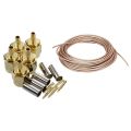 1Pcs RG316 Coax Coaxial Cable Lead Low Loss RF Connector Wire 10M Long & 5Pcs SMA Male Plug Straight Crimp RG316 RG174 Rf Adapter Connector.