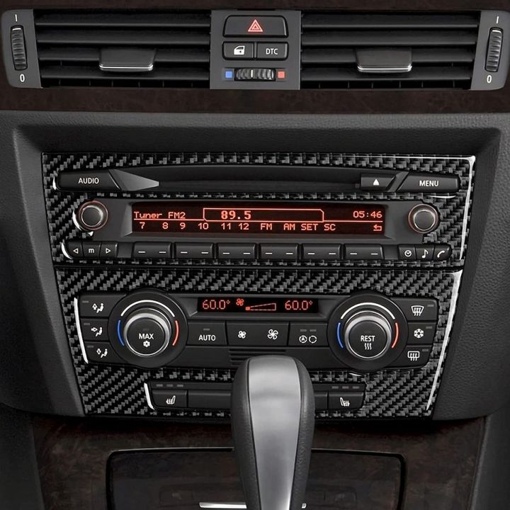 Car%20CD%20Control%20Console%20Panel%20Sticker%20Carbon%20Fiber%20Decal%20Trim%20Cover%20for%20-%203%20Series%20E90%20E92%20E93%202005-2012%20Accessories%20-%20Image%206