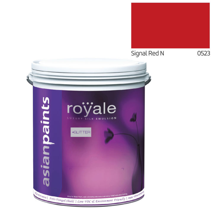 Asian Paints Royale Luxury Silk Emulsion Glitter (Gold) - Signal Red N - 4L