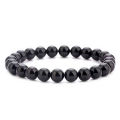 Trendy Design & Unique Style Black Onix August Bead Stones Bracelet - Stylish and Fashionable Lava & Matte Stone Material Fashion Stone Bracelet. 