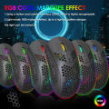 HXSJ T90 3 Modes BT 3.0 + 5.0 + 2.4G  Chargable RGB Lighting Color Mouse Mice for Game Office with Adjustable 800-3200 5 Level DPI. 