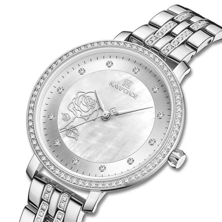 NAVIFORCE%20NF5017%20Silver%20Stainless%20Steel%20Analog%20Watch%20For%20Women%20-%20White%20&%20Silver%20-%20Image%205