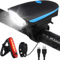 Waterproof Rechargeable 2 In 1 Bicycle Light and Horn and Tail Light - Cycle Accessories - Cycle Accessories. 