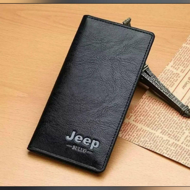 Jeep Black High quality Stylish mobile purs card holder carry Artificial Leather wallet for men