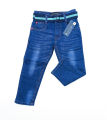 "Boys' Denim Full Pants  With Belt Navy Blue". 