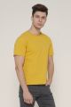 Men Yellow Solid Color T-shirt. 