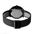 SKMEI 9185 Black Mesh Stainless Steel Analog Watch For Men - White & Black. 