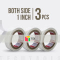 Both Sided Gum Tape - 1 inch - 10 Yards-White. 
