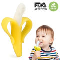 Baby Teether Toys BPA Banana Teething Ring Silicone Chew Dental Care Toothbrush Nursing Beads Gift For Infant.