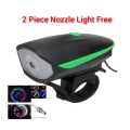 Waterproof Rechargeable 2 In 1 Bicycle Light and Horn With 2 Piece Nozzle Light Free.