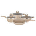 Disnie Marble Coated Induction Bottom Nonstick 7 Pcs Cookware Set. 