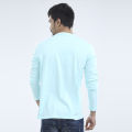 Sky Blue Color Cotton Full Sleeve T-Shirt For Men's. 
