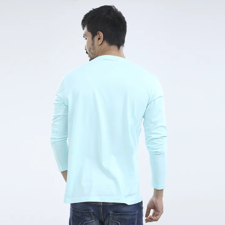 Sky%20Blue%20Color%20Cotton%20Full%20Sleeve%20T-Shirt%20For%20Men's%20-%20Image%204