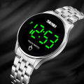 SKMEI 1579 Silver Stainless Steel Digital Watch For Men - Silver. 