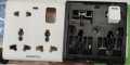8 pin Multi socket double 3 pin & 2 pin socket MK size universal plug socket 13A 6 pin Plat & round.. 