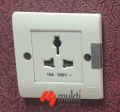MK Made in Singapore LOGIC SLIMLINE 16A 3 Pin Multy Socket without Switch Three 3Pin Multi.