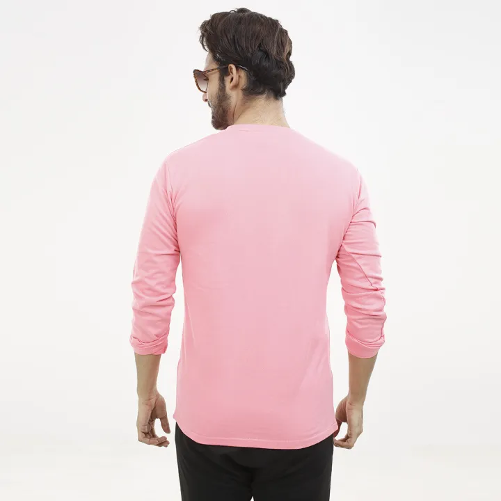 Coral%20Pink%20Color%20Cotton%20Full%20Sleeve%20T-Shirt%20For%20Men_Tshirt%20For%20Man%20-%20Image%206
